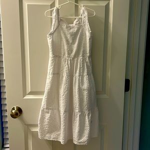 Girls small white maxi dress with bow back detail